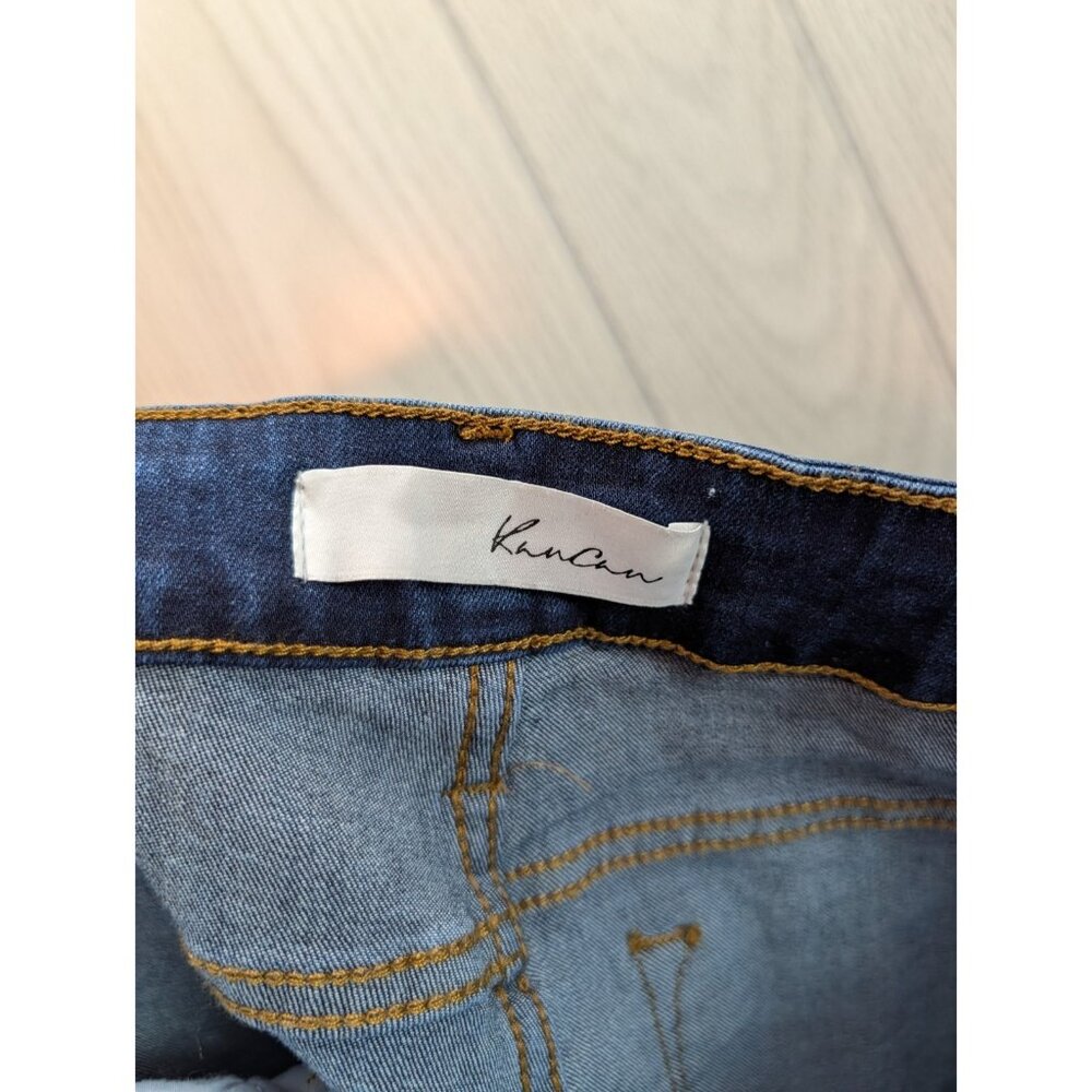 Kancan Jeans Womens 30 Blue Flared Mid Rise Dark Wash Denim 5 Pocket Jeans New - Picture 8 of 12